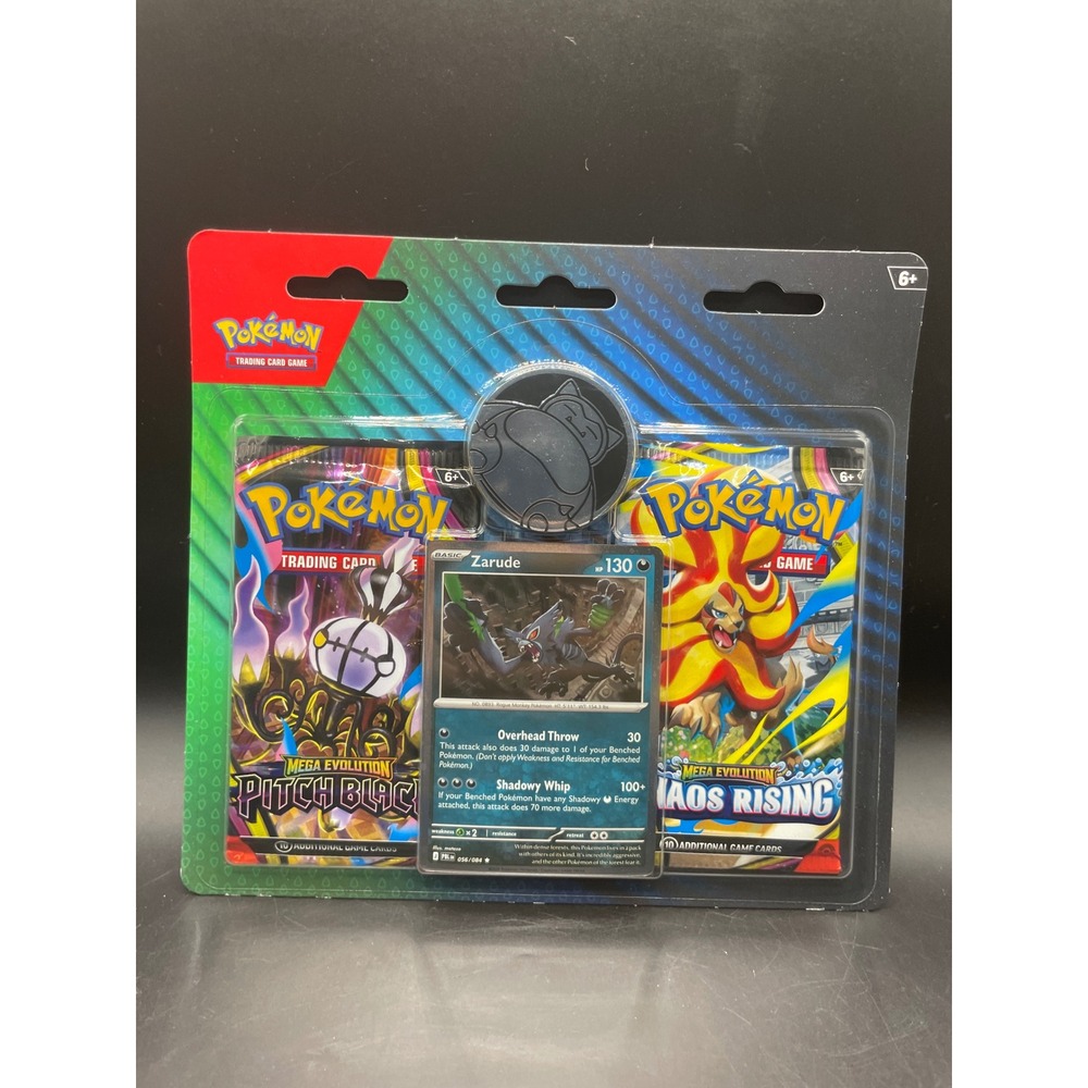 Pokemon TCG Zarude 2-Pack Blister Snorlax Coin Pitch Black Chaos Rising Sealed